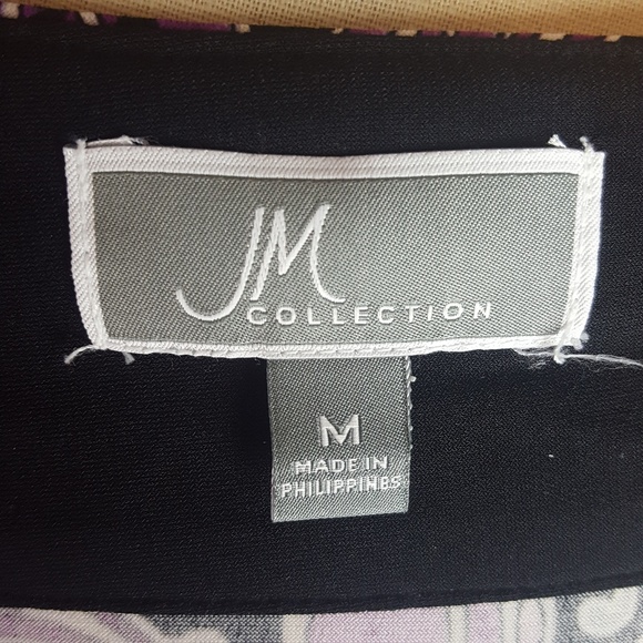 ⬇️ JM Collection Medium Purple Black Tunic - Picture 4 of 8